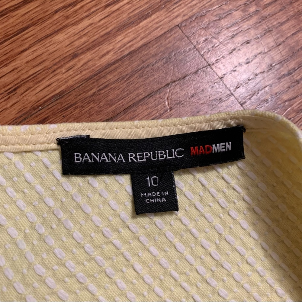 Banana Republic Mad Men yellow white sleeveless top 10 - Picture 10 of 14